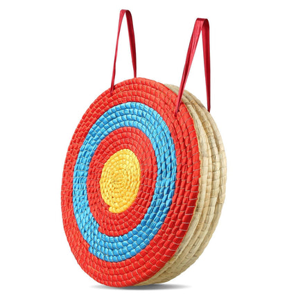 Archery Target, 5 Layers 20" Arrow Target, Traditional Solid Straw Round Archery Target Shooting Bow, Hand-Made Arrows Target, Coloured Rope Target for Backyard Outdoor Hunting Shooting Practice.