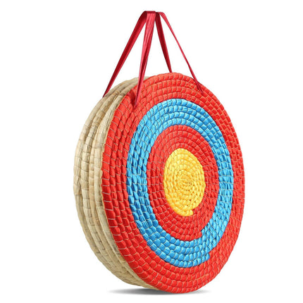 Archery Target, 5 Layers 20" Arrow Target, Traditional Solid Straw Round Archery Target Shooting Bow, Hand-Made Arrows Target, Coloured Rope Target for Backyard Outdoor Hunting Shooting Practice.