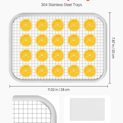 Food Dehydrator Machine, 8 Stainless Steel Trays, 400W Electric Food Dryer with Adjustable Temperature & 24-Hour Timer, Freeze Dryer for Jerky, Meat, Fruit, Vegetables, Herbs, Dog Treats.
