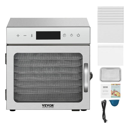 Food Dehydrator Machine, 8 Stainless Steel Trays, 400W Electric Food Dryer with Adjustable Temperature & 24-Hour Timer, Freeze Dryer for Jerky, Meat, Fruit, Vegetables, Herbs, Dog Treats.