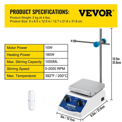 Magnetic Stirrer Magnetic Stirrer Plate Magnetic Plate Aluminum Panel Magnetic Stirrer Hot Plate Magnetic Plate with 1 inch Stirr Bar Magnetic Stirrer Mixer (12*12).