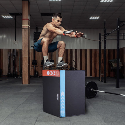 3 in 1 Plyometric Jump Box, 30/24/20 Inch Foam Plyo Box, Platform & Jumping Agility Box, Anti-Slip Fitness Exercise Step Up Box for Home Gym Training, Conditioning Strength Training, Black.