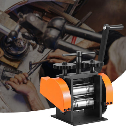 Rolling Mill, 1.77"/45 mm Jewelry Rolling Mill Machine, 1: 2.4 Gear Ratio, 3-in-1 Multi-function Rolling Mill, 0-6 mm Press Thickness for Metal Jewelry Making Sheet Square Wire Semicircle.