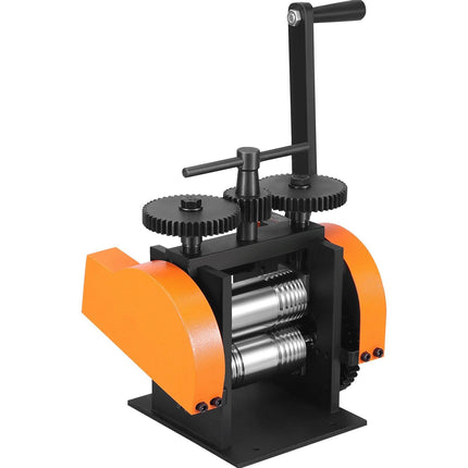 Rolling Mill, 1.77"/45 mm Jewelry Rolling Mill Machine, 1: 2.4 Gear Ratio, 3-in-1 Multi-function Rolling Mill, 0-6 mm Press Thickness for Metal Jewelry Making Sheet Square Wire Semicircle.