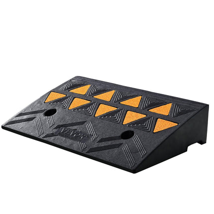 Rubber Curb Ramp 10.8 cm Rise Height Sidewalk Curb Ramp, 30 cm Width 50 cm Length Driveway Ramp for Curb, 15T Heavy Duty Rubber Ramp for Forklifts, Trucks, Buses, Cars, Wheelchairs, Bikes.