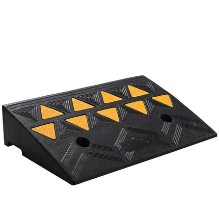 Rubber Curb Ramp 10.8 cm Rise Height Sidewalk Curb Ramp, 30 cm Width 50 cm Length Driveway Ramp for Curb, 15T Heavy Duty Rubber Ramp for Forklifts, Trucks, Buses, Cars, Wheelchairs, Bikes.