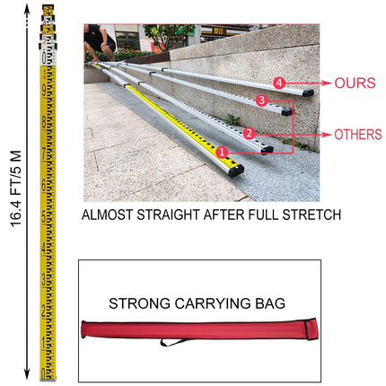 Vevor Super Combination 1.65m Aluminum Tripod + 5m Staff For Rotary Laser Leveltop.