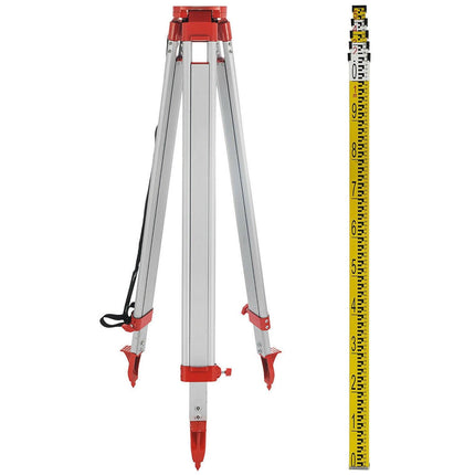 Vevor Super Combination 1.65m Aluminum Tripod + 5m Staff For Rotary Laser Leveltop.