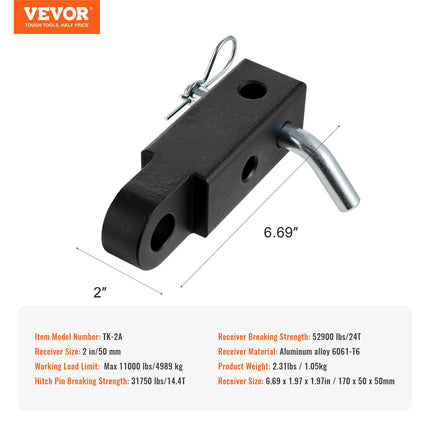 50mm Trailer Shackle Hitch Receiver Heavy Duty Tow Recovery for Truck Jeep.