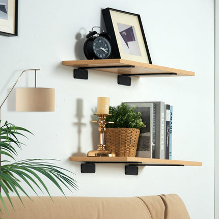 Shelf Bracket, 16cmL x 10cmW x 4.5cmH 6 Pcs, Heavy Duty Floating Shelf Brackets, Brackets for Shelves, 5mm Thick Matte Black L Shelf Bracket,Steel Shelving Brackets with 72.6 kg Load Capacity.