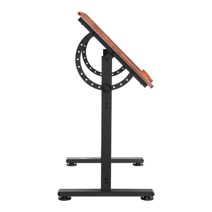 Drafting Table Adjustable 0°–90° Tilt Wooden Drawing Desk with H-Frame.