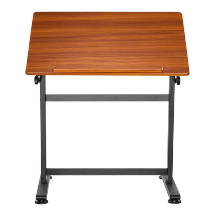 Drafting Table Adjustable 0°–90° Tilt Wooden Drawing Desk with H-Frame.