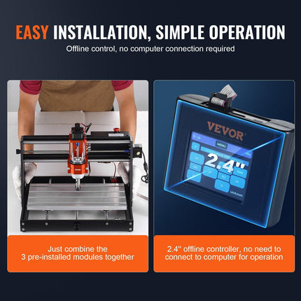 CNC Router Machine, 120W, 3 Axis GRBL Control Wood Engraving Carving Milling Machine Kit, 11.81 x 7.87 x 2.83 in / 300 x 200 x 72 mm Working Area 1200 RPM for Wood Acrylic MDF PVC Plastic Foam.