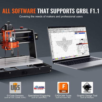 CNC Router Machine, 120W, 3 Axis GRBL Control Wood Engraving Carving Milling Machine Kit, 11.81 x 7.87 x 2.83 in / 300 x 200 x 72 mm Working Area 1200 RPM for Wood Acrylic MDF PVC Plastic Foam.