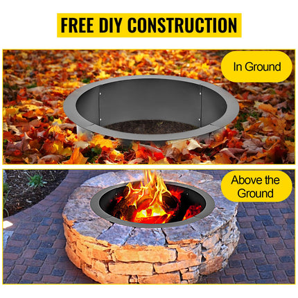 Outdoor Fire Pit Ring 106cm BBQ Table Grill Garden Wood Burning Fireplace.