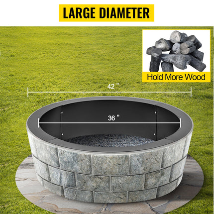 Outdoor Fire Pit Ring 106cm BBQ Table Grill Garden Wood Burning Fireplace.