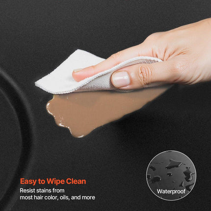 Salon Mat for Hair Stylist, 1525 x 915 mm Rectangle Salon Chair Mat Anti Fatigue, 23mm Thickened PVC + PU Barber Shop Floor Mat with Round Cut Out, Anti-Trip Beveled Edges & Non-slip Bottom.