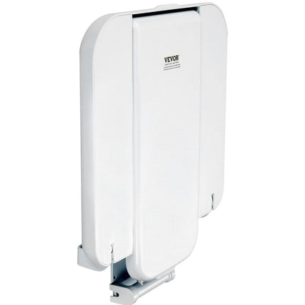 Folding ABS Shower Seat, 15.7'' x 16.7'' Unfolded, Wall Mounted Fold Up Shower Bench with 440 lbs Load Capacity, Space Saving Fold Down Shower Chair for Seniors Pregnant Women Children Adults.