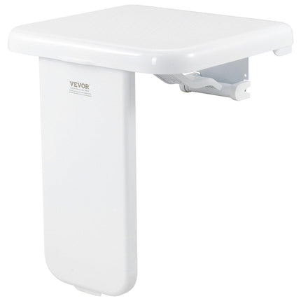 Folding ABS Shower Seat, 15.7'' x 16.7'' Unfolded, Wall Mounted Fold Up Shower Bench with 440 lbs Load Capacity, Space Saving Fold Down Shower Chair for Seniors Pregnant Women Children Adults.