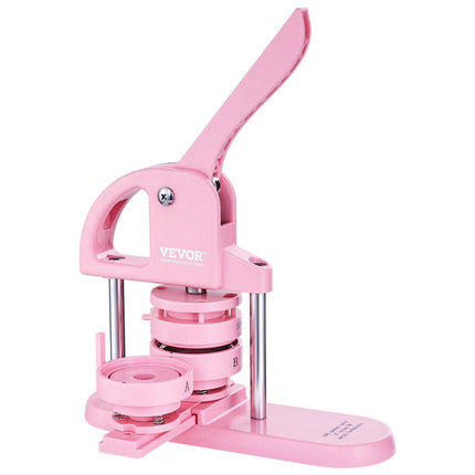 Button Maker, 1/1.25/2.28 inch(25/32/58mm) 3-IN-1 Pin Maker, 300pcs Button Parts, Button Maker Machine with Panda Magic Book, Ergonomic Arc Handle Punch Press Kit, For Children DIY Gifts, Pink.