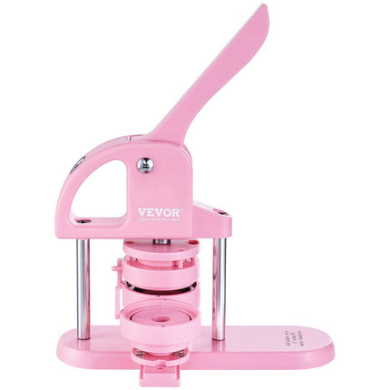 Button Maker, 1/1.25/2.28 inch(25/32/58mm) 3-IN-1 Pin Maker, 300pcs Button Parts, Button Maker Machine with Panda Magic Book, Ergonomic Arc Handle Punch Press Kit, For Children DIY Gifts, Pink.