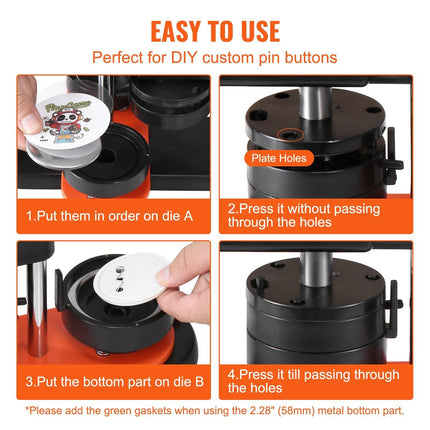 Button Maker Machine, 2.28 inch/58mm Pin Maker, Installation-Free Badge Punch Press Kit, Children DIY Gifts Button Making Supplies with 100pcs Button Parts, Circle Cutter, Magic Book.