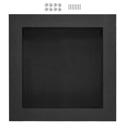 Shower Niche Ready for Tile 40.64 x 40.64 cm, Single Shelf Organizer, Square Corners Wall-inserted Niche Recessed, Sealed Protection Modern Soap Storage Niche for Shower Bathroom, Black.