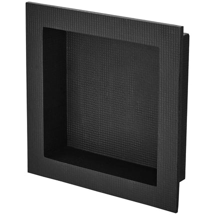 Shower Niche Ready for Tile 40.64 x 40.64 cm, Single Shelf Organizer, Square Corners Wall-inserted Niche Recessed, Sealed Protection Modern Soap Storage Niche for Shower Bathroom, Black.