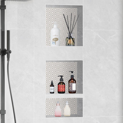 Shower Niche Ready for Tile 40.64x40.64cm & 40.64x50.8cm, Triple Shelf, Square Corners Wall-inserted Niche Recessed, Sealed Protection Modern Soap Storage Niche for Shower Bathroom, Black.