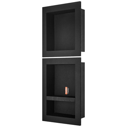 Shower Niche Ready for Tile 40.64x40.64cm & 40.64x50.8cm, Triple Shelf, Square Corners Wall-inserted Niche Recessed, Sealed Protection Modern Soap Storage Niche for Shower Bathroom, Black.