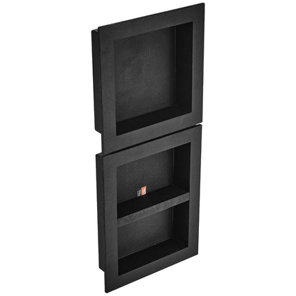Shower Niche Ready for Tile 40.64x40.64cm & 40.64x50.8cm, Triple Shelf, Square Corners Wall-inserted Niche Recessed, Sealed Protection Modern Soap Storage Niche for Shower Bathroom, Black.