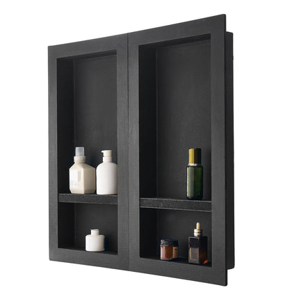 Shower Niche 40.6 x 81.3 + 40.6 x 81.3 cm Recessed Wall Shelf Bathroom.