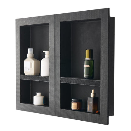 Shower Niche 40.6 x 61+40.6 x 61 cm Recessed Wall Organizer Bathroom.