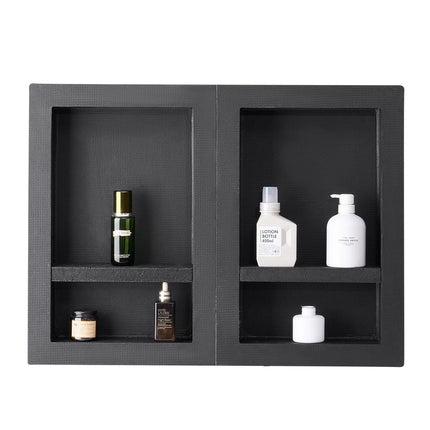 Shower Niche 40.6 x 61+40.6 x 61 cm Recessed Wall Organizer Bathroom.