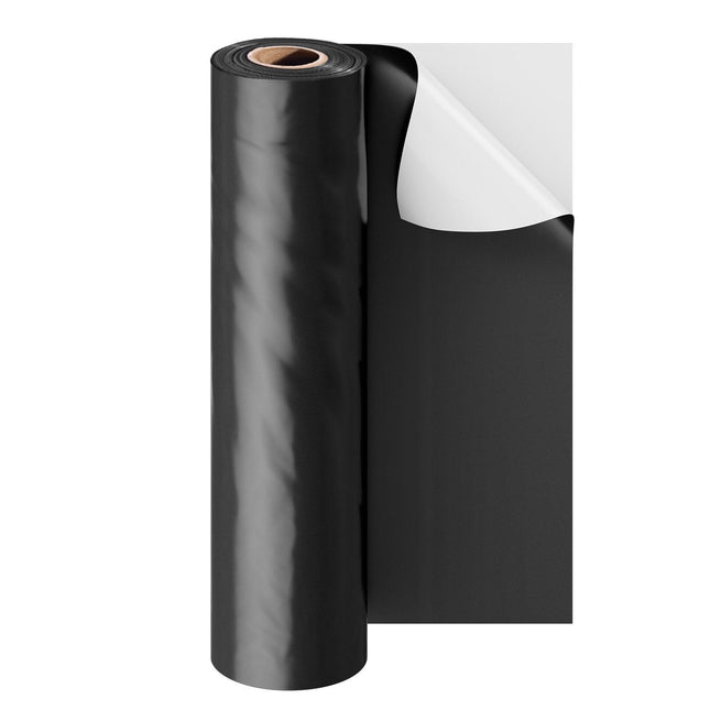 6Mil Plastic Sheeting Roll 10 x 100 FT Heavy Duty Film Black & White.