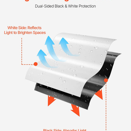 6Mil Plastic Sheeting Roll 10 x 100 FT Heavy Duty Film Black & White.