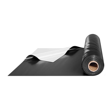 6Mil Plastic Sheeting Roll 10 x 100 FT Heavy Duty Film Black & White.