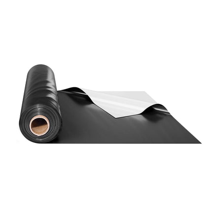 6Mil Plastic Sheeting Roll 10 x 100 FT Heavy Duty Film Black & White.