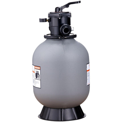 Sand Filter, 16-inch, 406.4mm, Up to 35 GPM Flow Rate, Above Inground Swimming Pool Sand Filter System with 7-Way Multi-Port Valve, Filter, Backwash, Rinse, Recirculate, Waste, Winter, Closed Functions.