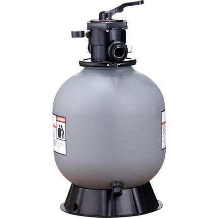 Sand Filter, 19-inch, 482.6mm, Up to 45 GPM Flow Rate, Above Inground Swimming Pool Sand Filter System with 7-Way Multi-Port Valve, Filter, Backwash, Rinse, Recirculate, Waste, Winter, Closed Functions.