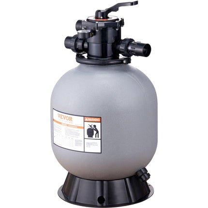 Sand Filter, 19-inch, 482.6mm, Up to 45 GPM Flow Rate, Above Inground Swimming Pool Sand Filter System with 7-Way Multi-Port Valve, Filter, Backwash, Rinse, Recirculate, Waste, Winter, Closed Functions.