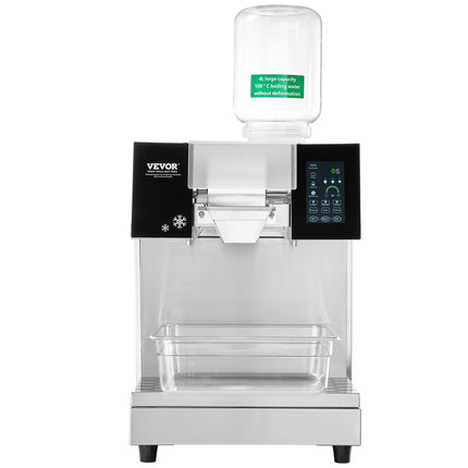 Commercial Snowflake Ice Machine, 397LBS/24H Snowflake Ice Maker, Stainless Steel Ice Shaver Machine, Electric Snow Cone Maker, Liquid Cooling System for Rapid Heat Dissipation, Ice Cream.