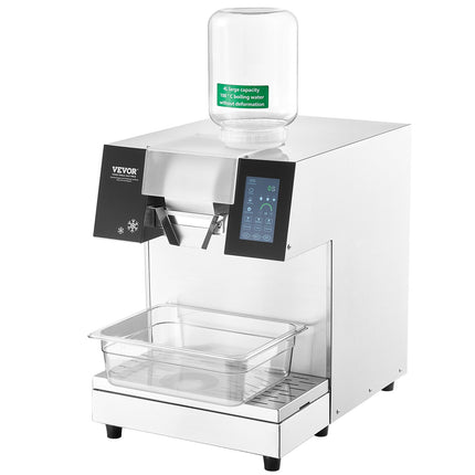 Commercial Snowflake Ice Machine, 397LBS/24H Snowflake Ice Maker, Stainless Steel Ice Shaver Machine, Electric Snow Cone Maker, Liquid Cooling System for Rapid Heat Dissipation, Ice Cream.