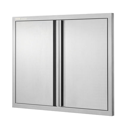BBQ Access Door, 787x609 mm Double Outdoor Kitchen Door, Stainless Steel Flush Mount Door, Wall Vertical Door with Recessed Handles , for BBQ Island, Grilling Station, Outside Cabinet.