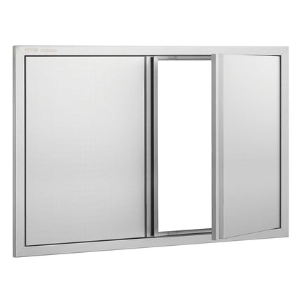 BBQ Access Door, 914x610 mm Double Outdoor Kitchen Door, Stainless Steel Flush Mount Door, Wall Vertical Door with Recessed Handles , for BBQ Island, Grilling Station, Outside Cabinet.