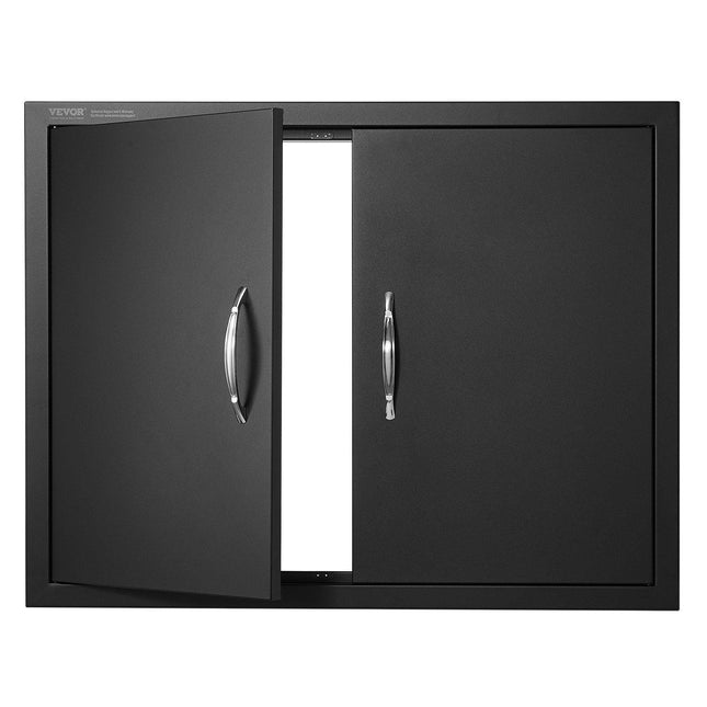 BBQ Access Door, 788x610 mm Double Outdoor Kitchen Door, Cold Plate Flush Mount Door, Wall Vertical Door with Handles, for BBQ Island, Grilling Station, Outside Cabinet.