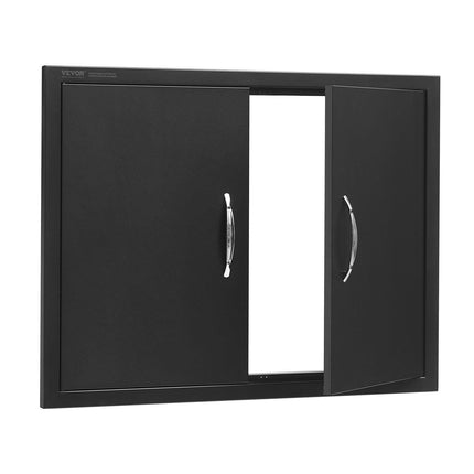BBQ Access Door, 788x610 mm Double Outdoor Kitchen Door, Cold Plate Flush Mount Door, Wall Vertical Door with Handles, for BBQ Island, Grilling Station, Outside Cabinet.