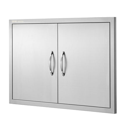 BBQ Access Door, 838x558 mm Double Outdoor Kitchen Door, Stainless Steel Flush Mount Door, Wall Vertical Door with Handles, for BBQ Island, Grilling Station, Outside Cabinet.