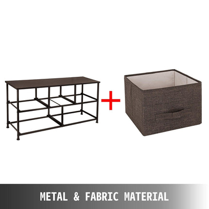 Dresser Storage Tower with 5 Fabric Drawer Steel Frame Storage Cabinet Bin Storage Organizer Unit Fabric Cube Dresser Chest Cabinet Coffee Wide (Coffee/Wide).