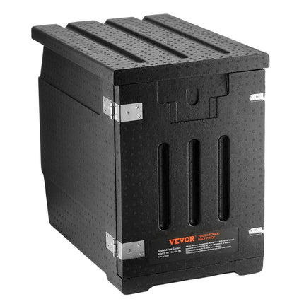 Insulated Food Pan Carrier, 90L Hot Box for Catering, LLDPE Food Box Carrier with Double Buckles, Front Loading Food Warmer for Restaurant, Canteen, etc..